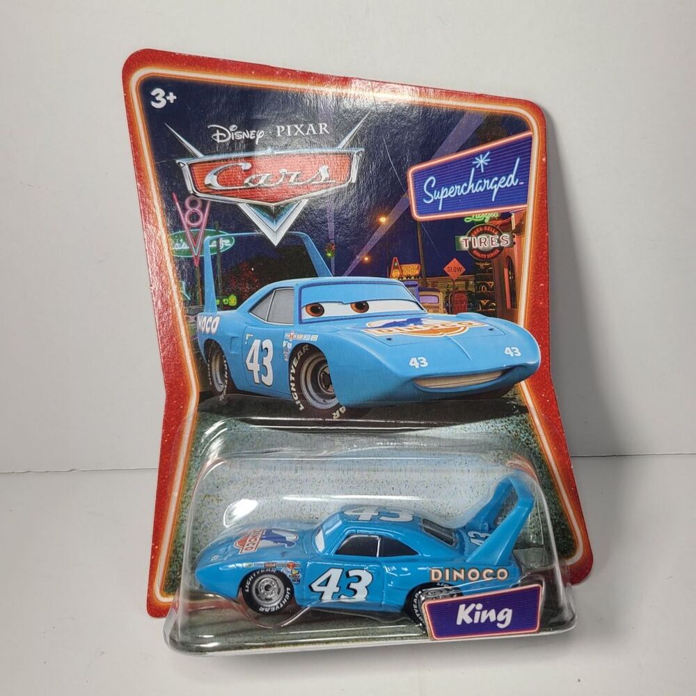 New Disney Pixar CARS Supercharged King #43 Dinoco Light Blue Diecast Toy Car
